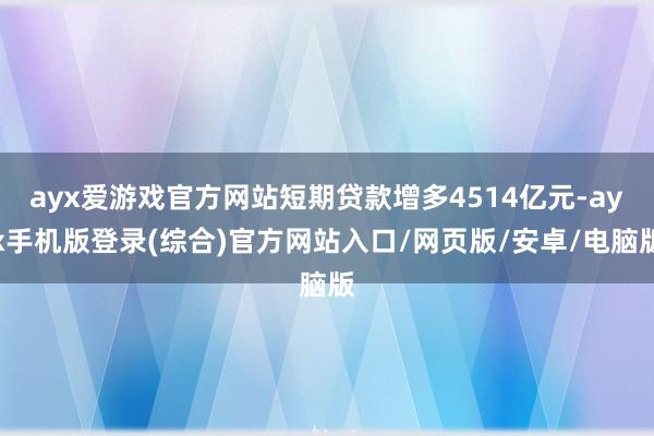 ayx爱游戏官方网站短期贷款增多4514亿元-ayx手机版登录(综合)官方网站入口/网页版/安卓/电脑版