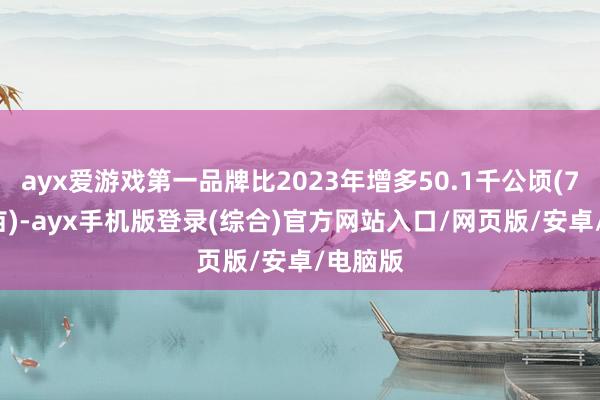ayx爱游戏第一品牌比2023年增多50.1千公顷(75.2万亩)-ayx手机版登录(综合)官方网站入口/网页版/安卓/电脑版