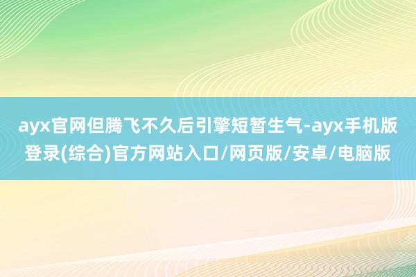 ayx官网但腾飞不久后引擎短暂生气-ayx手机版登录(综合)官方网站入口/网页版/安卓/电脑版
