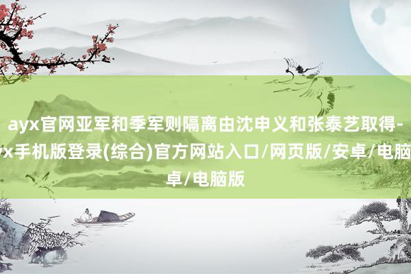 ayx官网亚军和季军则隔离由沈申义和张泰艺取得-ayx手机版登录(综合)官方网站入口/网页版/安卓/电脑版