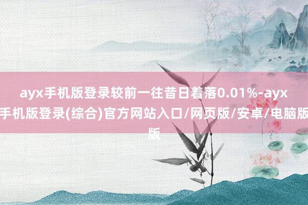 ayx手机版登录较前一往昔日着落0.01%-ayx手机版登录(综合)官方网站入口/网页版/安卓/电脑版