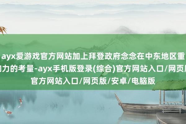 ayx爱游戏官方网站加上拜登政府念念在中东地区重振好意思国影响力的考量-ayx手机版登录(综合)官方网站入口/网页版/安卓/电脑版