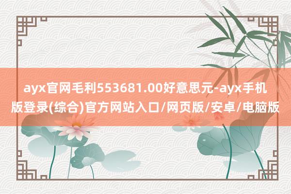 ayx官网毛利553681.00好意思元-ayx手机版登录(综合)官方网站入口/网页版/安卓/电脑版
